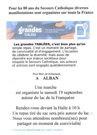 Les Grandes Tablées – Marche autour du lac de la Franquèze_Alban