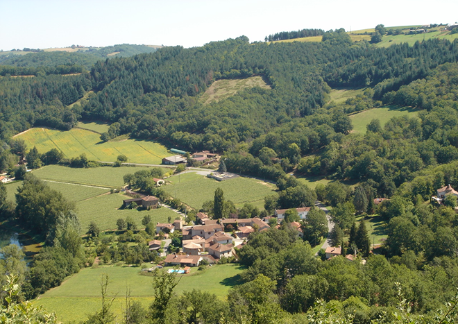 Vue sur le village de Marsal