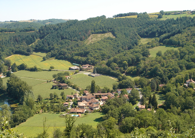 Vue sur le village de Marsal
